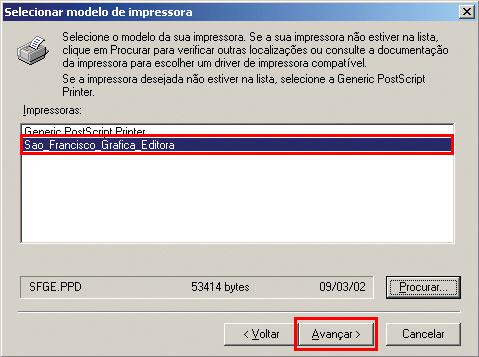 Selecionar Porta Local - Selecione a opção file e depois clique em avançar